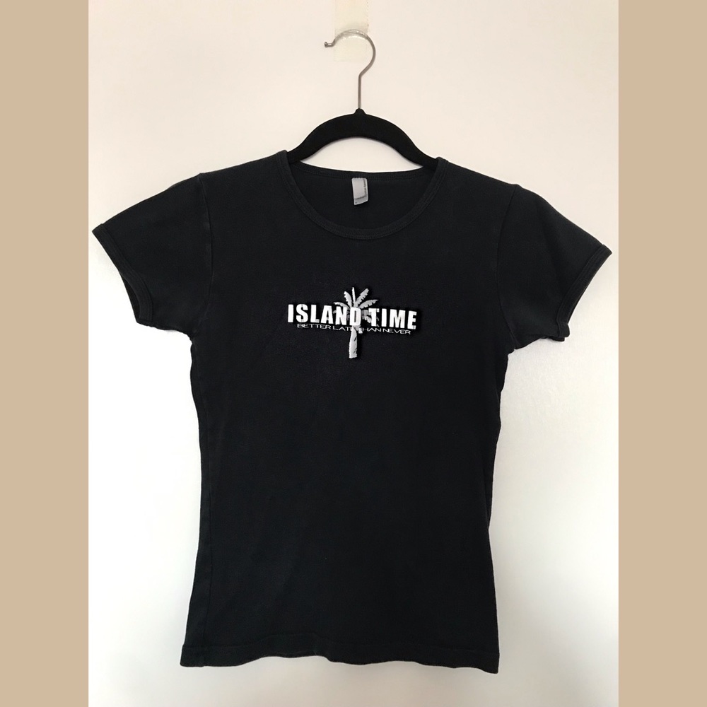 Black American Apparel “Island Time” T-Shirt